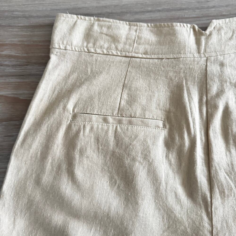 Jason Wu | NWT Khaki Colored Linen Blend High-Waisted Shorts size 12 - Picture 5 of 12